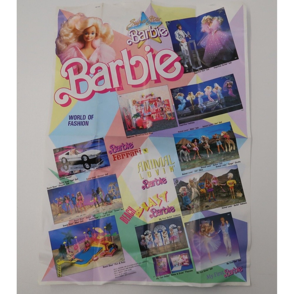 Barbie Poster World of Fashion Ad Mattel 1988 2-Sided 21X15 & Fan Club App PB2